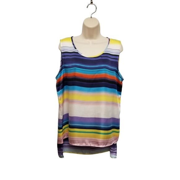 The Limited Hi-Lo Scoop Neck Sleeveless  Multicolor Top/Blouse Size Large - Picture 1 of 4